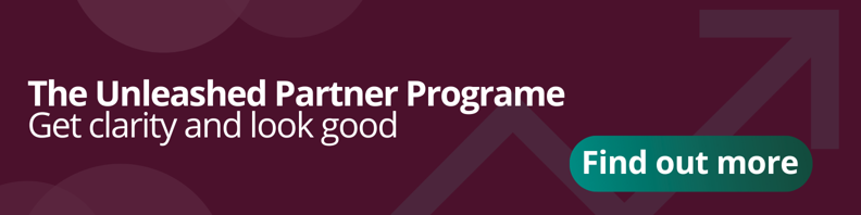 the unleashed partner programe get clarity and look good find out more banner