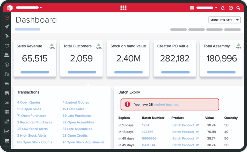 unleashed software dashboard