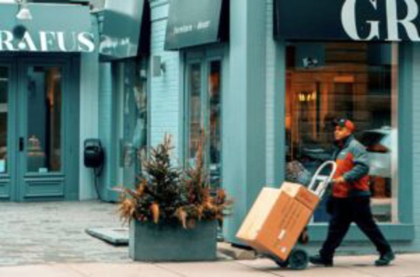 A man delivering stock to shops