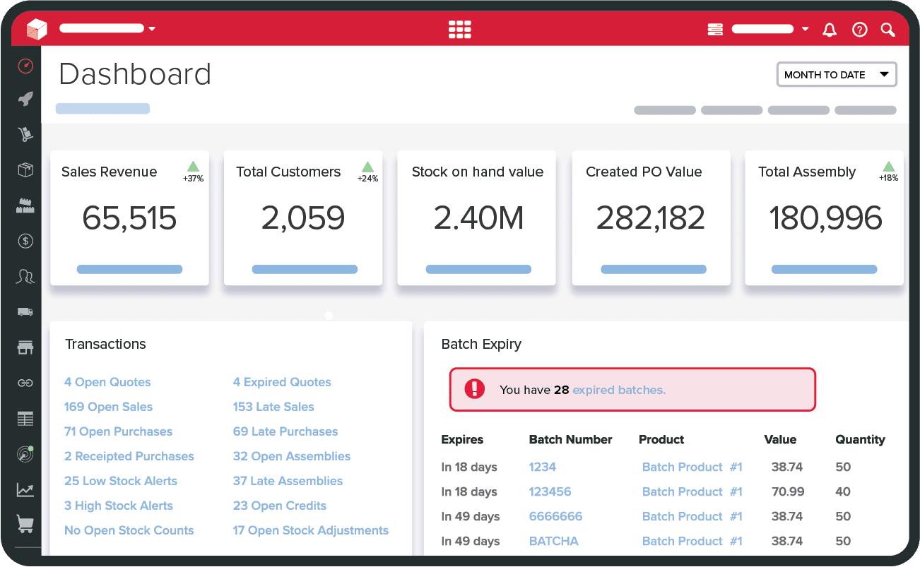 inventory management software dashboard