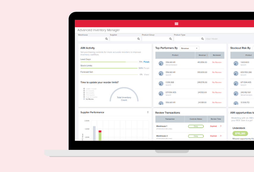 inventory optimisation dashboard