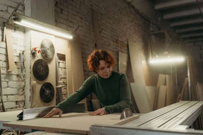 person assembling product in a workshop