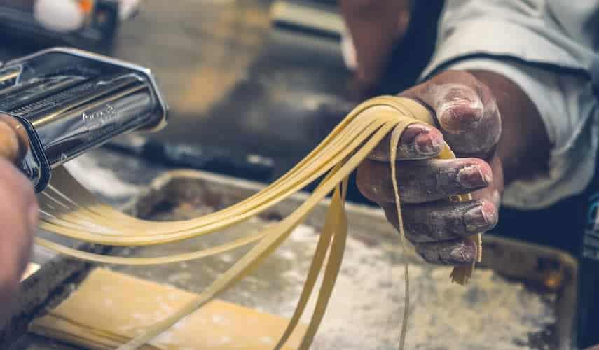 Food being manufactured